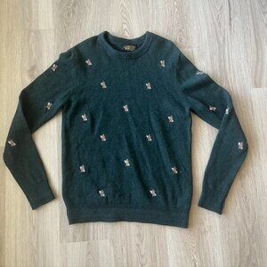 California Dream WHO.A.U men’s Surfing bears crewneck sweater M Wool